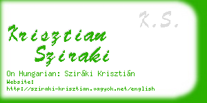 krisztian sziraki business card